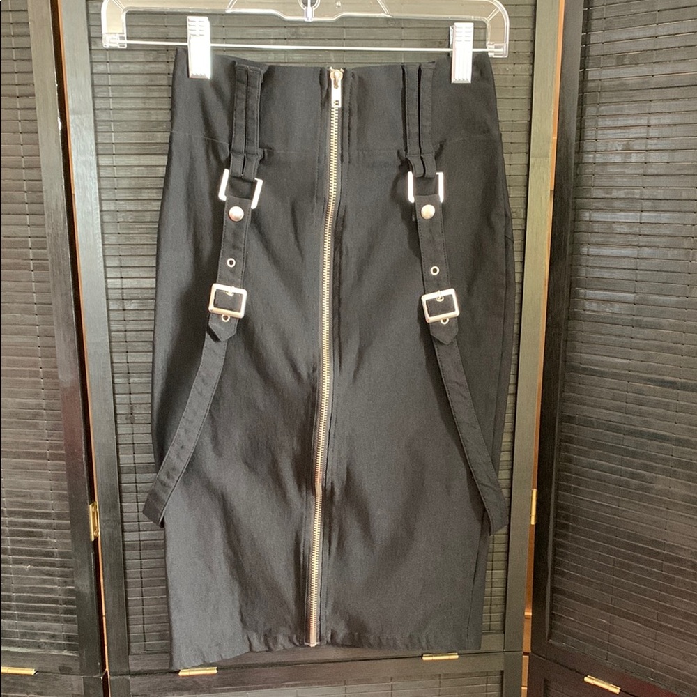 Killstar Black Pencil Cargo Skirt